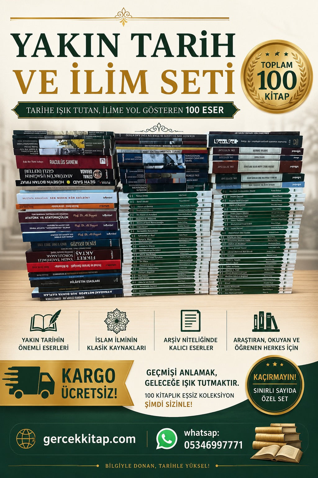 Yakın Tarih ve İlim Seti Tam 100 Kitap